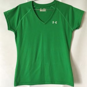 Blue UA semi-fitted heatgear V-neck t-shirt